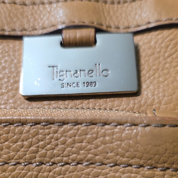 Tignanello Tan Pebbled Leather Crossbody Bag - Picture 2 of 11